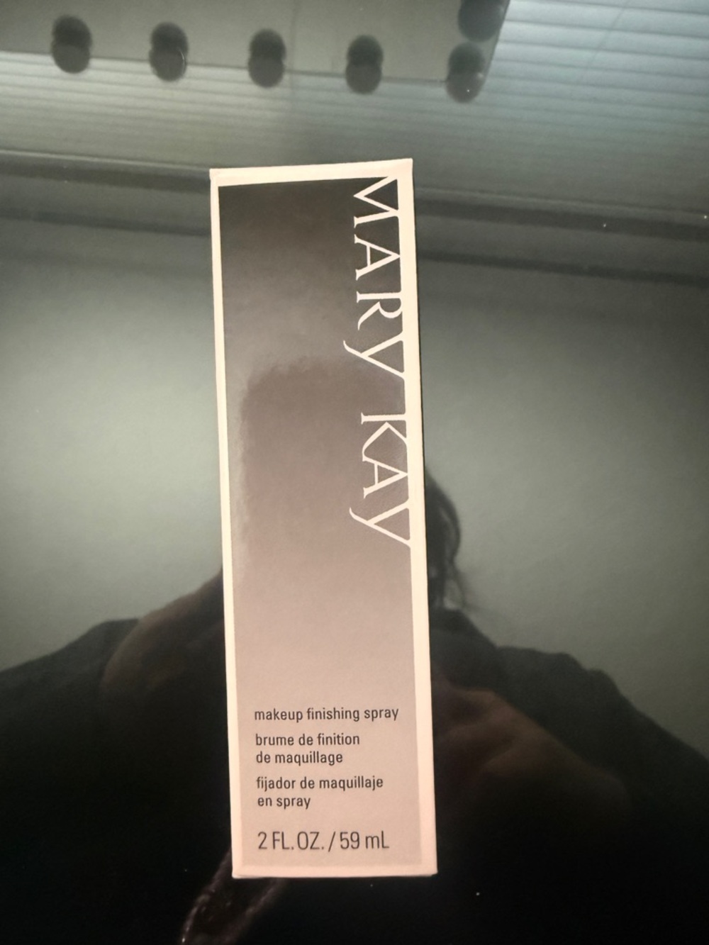 Mary Kay Makeup Finishing Spray Box in Black and White